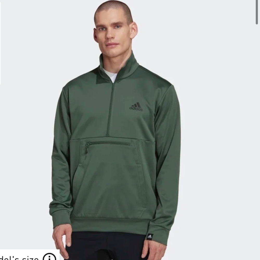 Adidas AEROREADY GAME AND GO SMALL LOGO HALF-ZIP TOP Size M - Picture 2 of 6
